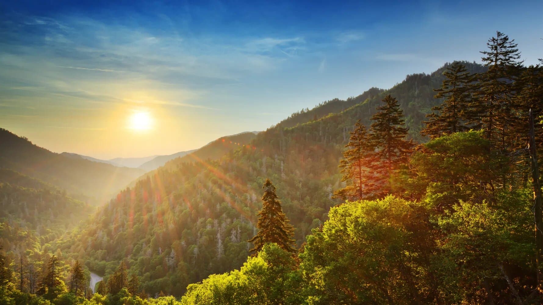 Sunset over the Great Smoky Mountains, North Carolina